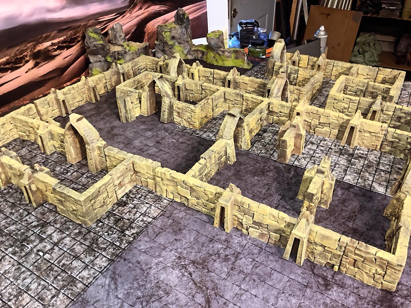 Catacomb Magnet Wall Set - 3D Printed Tabletop Terrain, Perfect for Wargames, Board Games, Role Playing Games