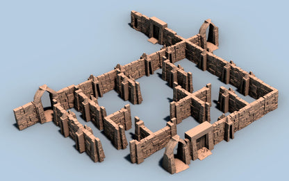 Catacomb Magnet Wall Set - 3D Printed Tabletop Terrain, Perfect for Wargames, Board Games, Role Playing Games