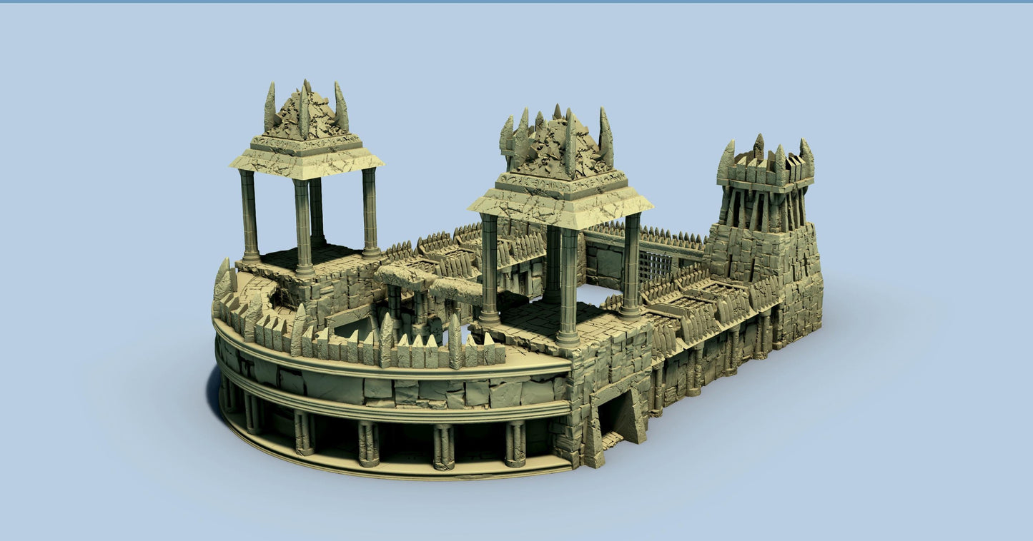Evil Amphitheater and Prison by GameScape3D - 3D Printed Tabletop Terrain, Perfect for Wargames, Board Games, Role Playing Games