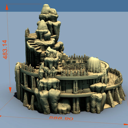 Pit Fiend's Underdark Colosseum and Tavern by GameScape3D - 3D Printed Tabletop Terrain, Perfect for Wargames, Board Games, RPGs