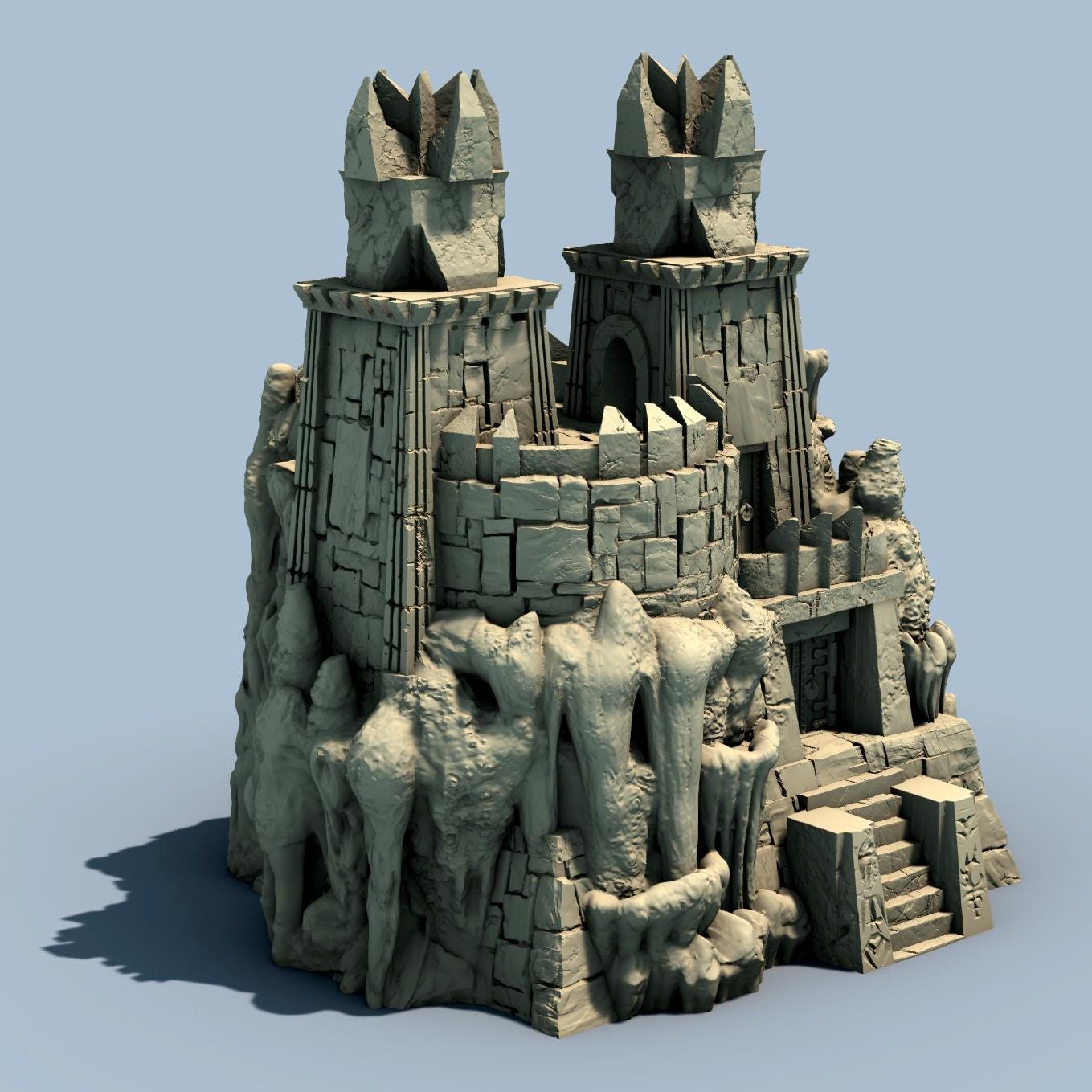 Small Underdark Keep by GameScape3D - 3D Printed Tabletop Terrain, Perfect for Wargames, Board Games, Role Playing Games
