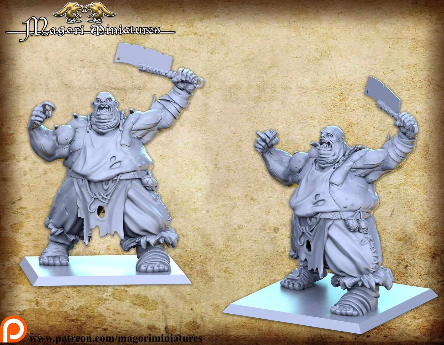 Ogre Butcher, Fantasy Miniatures by Magori Miniatures, perfect for Fantasy Wargames and RPGs