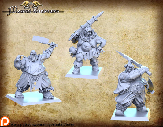 Ogre maneaters, Fantasy Miniatures by Magori Miniatures, perfect for Fantasy Wargames and RPGs