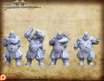 Ogre Heavies, Fantasy Miniatures by Magori Miniatures, perfect for Fantasy Wargames and RPGs