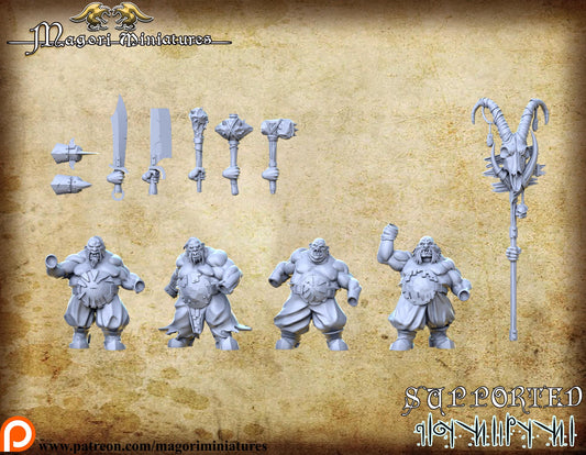 Ogre Brutes, Fantasy Miniatures by Magori Miniatures, perfect for Fantasy Wargames and RPGs