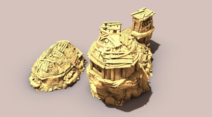 Large Orc Hovels - 28mm 3D Printed Tabletop Terrain, Perfect for Wargames, Board Games, Role Playing Games