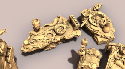 Evil Witch Alchemy Furniture by GameScape3D - 3D Printed Tabletop Terrain, Perfect for Wargames, Board Games, RPGs