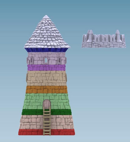 Watchtower with Ladder Access by GameScape3D - 3D Printed Tabletop Terrain, Perfect for Wargames, Board Games, RPGs
