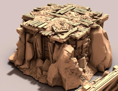 Badland Orc Houses - 28mm 3D Printed Tabletop Terrain, Perfect for Wargames, Board Games, Role Playing Games