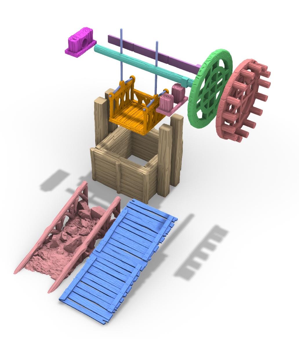 Mine Elevator by GameScape3D - 3D Printed Tabletop Terrain, Perfect for Wargames, Role playing games, Tabletop games