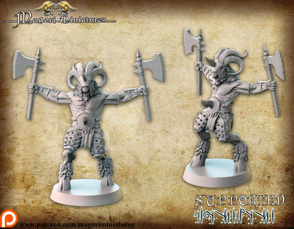 Goatman Warlord, Fantasy Miniatures by Magori Miniatures, perfect for Fantasy Wargames and RPGs