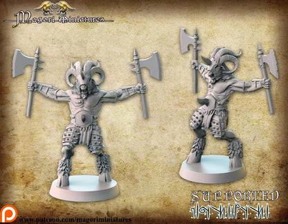 Goatman Warlord, Fantasy Miniatures by Magori Miniatures, perfect for Fantasy Wargames and RPGs