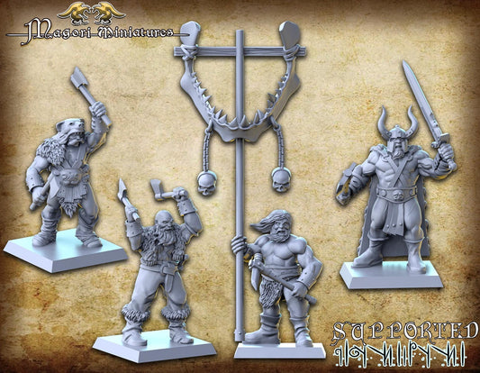 Marauder Tribesmen, Fantasy Skirmish Miniatures by Magori Miniatures, perfect for Fantasy Wargames and RPGs