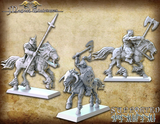 Barbarian Riders, Fantasy Skirmish Miniatures by Magori Miniatures, perfect for Fantasy Wargames and RPGs