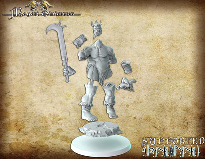 Giant king and Cyclops kit, Fantasy Miniatures by Magori Miniatures, perfect for Fantasy Wargames and RPGs