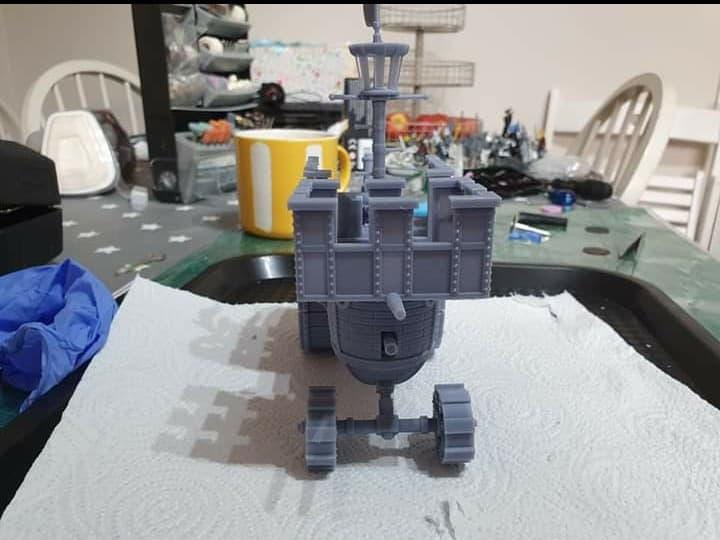 Steam fueled Landship with crew, Fantasy Skirmish Miniatures by Magori Miniatures, perfect for Fantasy Wargames and RPGs