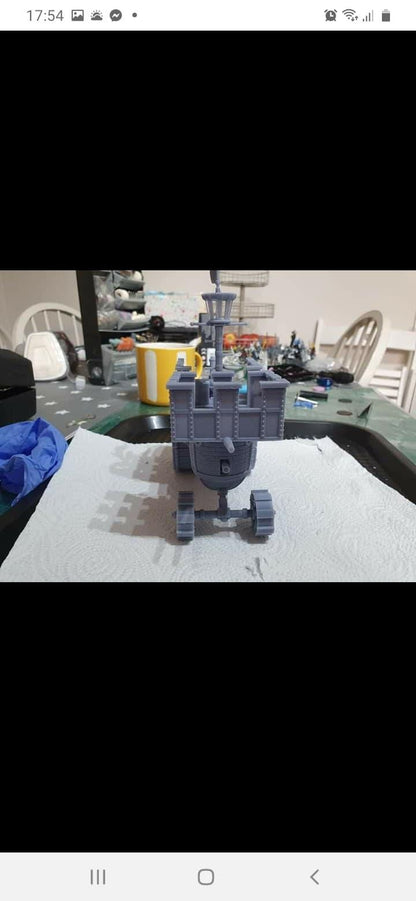 Steam fueled Landship with crew, Fantasy Skirmish Miniatures by Magori Miniatures, perfect for Fantasy Wargames and RPGs