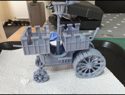Steam fueled Landship with crew, Fantasy Skirmish Miniatures by Magori Miniatures, perfect for Fantasy Wargames and RPGs