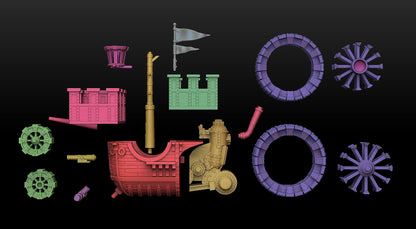 Steam fueled Landship with crew, Fantasy Skirmish Miniatures by Magori Miniatures, perfect for Fantasy Wargames and RPGs