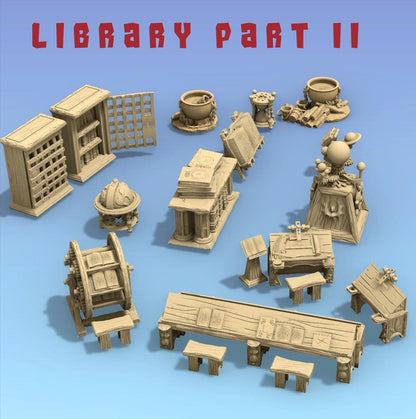 Library Scatter Terrain by GameScape3D - 3D Printed Tabletop Terrain, Perfect for Wargames, Board Games, RPGs