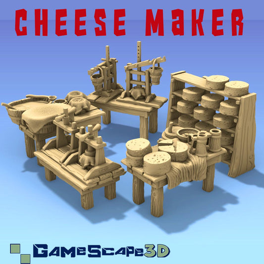 Cheese Maker Scatter Terrain by GameScape3D - 3D Printed Tabletop Terrain, Perfect for Wargames, Role playing games, Tabletop games
