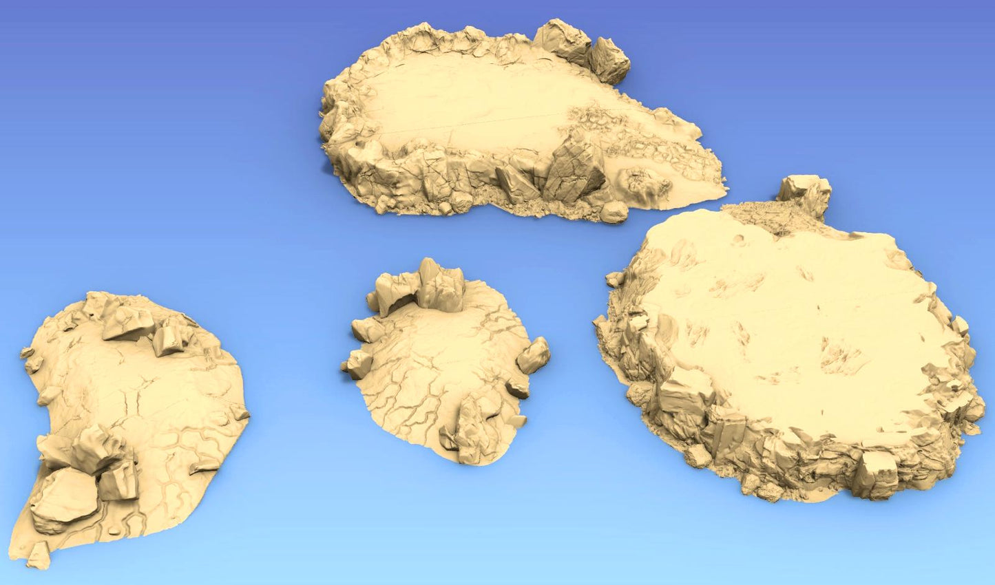 Hills and Plateaus Set 1 by GameScape3D - 3D Printed Tabletop Terrain, Perfect for Wargames, Role playing games, Tabletop games