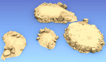 Hills and Plateaus Set 1 by GameScape3D - 3D Printed Tabletop Terrain, Perfect for Wargames, Role playing games, Tabletop games