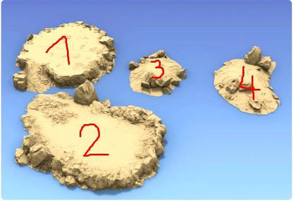 Hills and Plateaus Set 1 by GameScape3D - 3D Printed Tabletop Terrain, Perfect for Wargames, Role playing games, Tabletop games