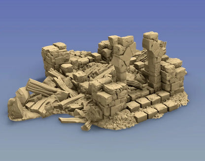 Rubble Building Ruin by GameScape3D - 3D Printed Tabletop Terrain, Perfect for Wargames, Role playing games, Tabletop games