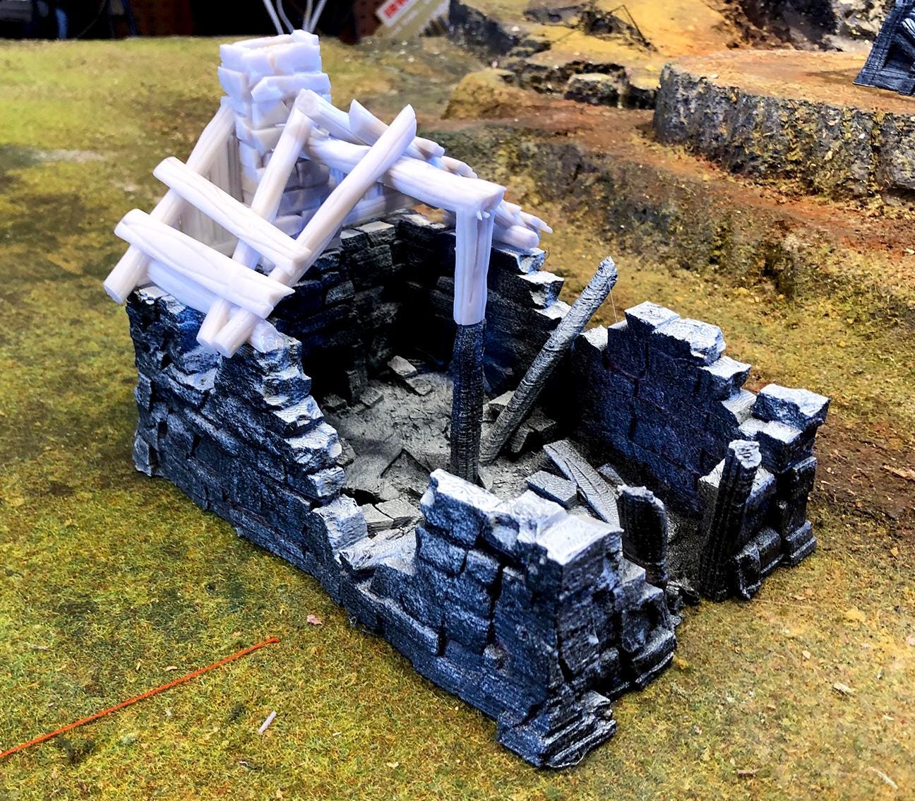 Stone Shack Ruin by GameScape3D - 3D Printed Tabletop Terrain, Perfect for Wargames, Role playing games, Tabletop games