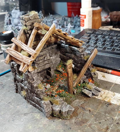 Stone Shack Ruin by GameScape3D - 3D Printed Tabletop Terrain, Perfect for Wargames, Role playing games, Tabletop games