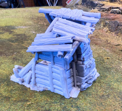 Wood Shack Ruin 1 by GameScape3D - 3D Printed Tabletop Terrain, Perfect for Wargames, Role playing games, Tabletop games