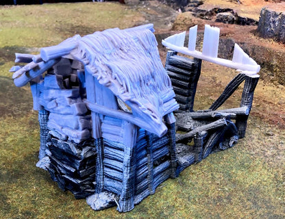 Wood Shack Ruin 1 by GameScape3D - 3D Printed Tabletop Terrain, Perfect for Wargames, Role playing games, Tabletop games