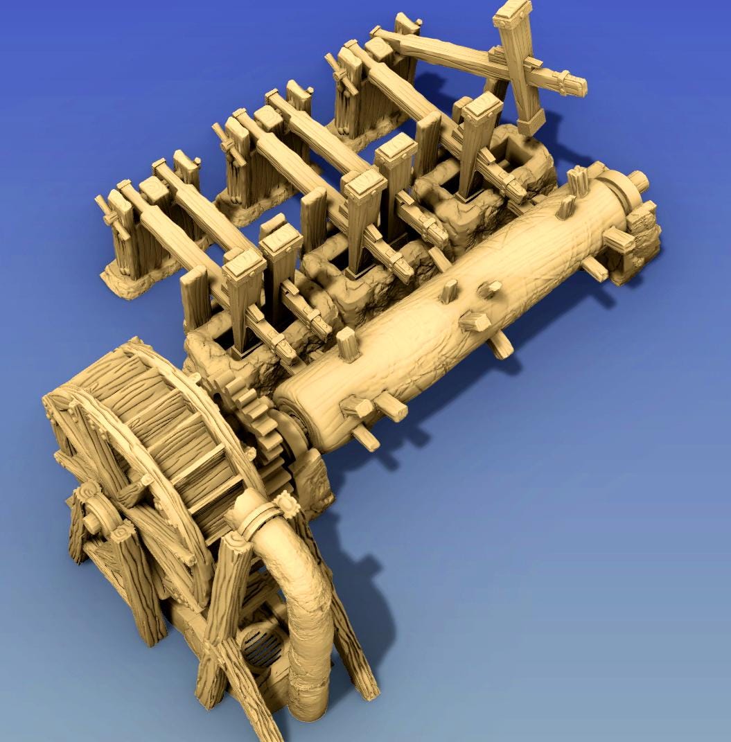 Paper Mill Scatter Terrain by GameScape3D - 3D Printed Tabletop Terrain, Perfect for Wargames, Role playing games, Tabletop games