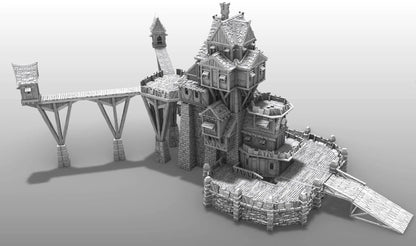 Enormous Tower Manor by GameScape3D - 3D Printed Tabletop Terrain, Perfect for Wargames, Role playing games, Tabletop games