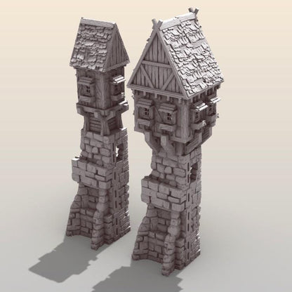 Citadel Walls, Gatehouse (Ballista and Oil Pour), & Towers by GameScape3D - 3D Printed Tabletop Terrain, Perfect for Wargames