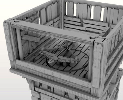 Citadel Walls, Gatehouse (Ballista and Oil Pour), & Towers by GameScape3D - 3D Printed Tabletop Terrain, Perfect for Wargames