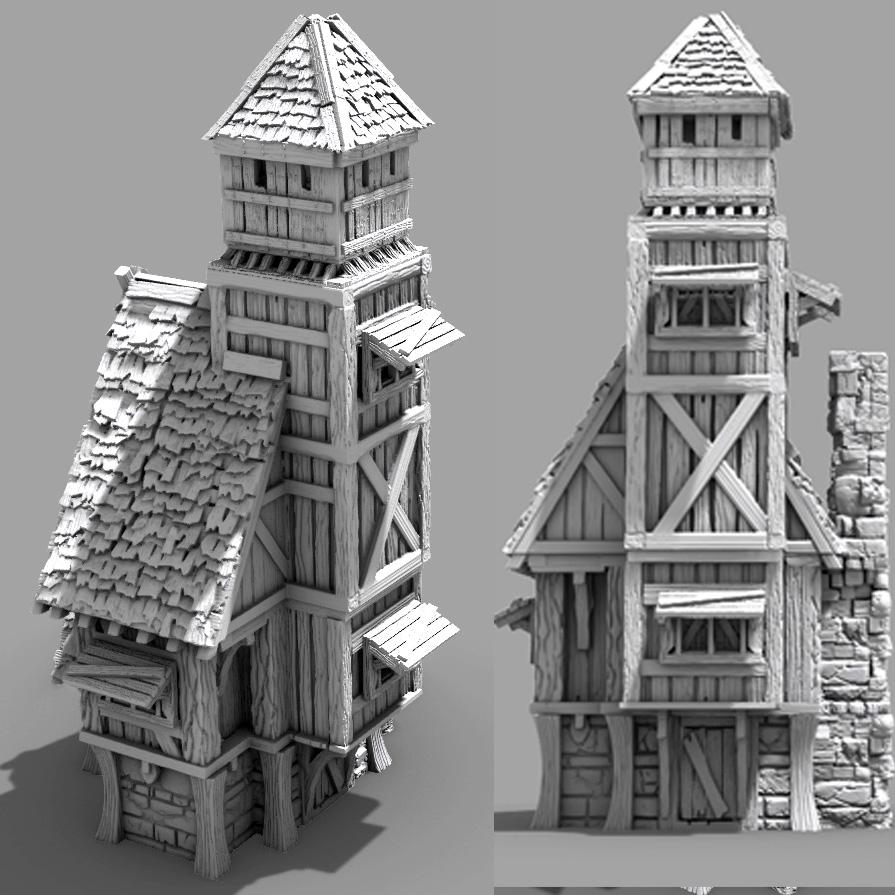 Town Watch by GameScape3D - 3D Printed Tabletop Terrain, Perfect for Wargames, Board Games, RPGs