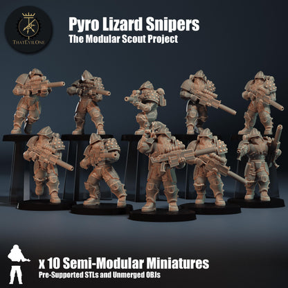 Modular Scout Pyro Lizard Snipers, Modular Sci-Fi warriors by ThatEvilOne
