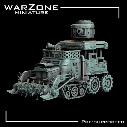 Orkaz Vehicle Wagon, Grimdark Orkish Menace Sculpted by WarZone Miniature, Scaled for Sci-Fi Miniature Wargames