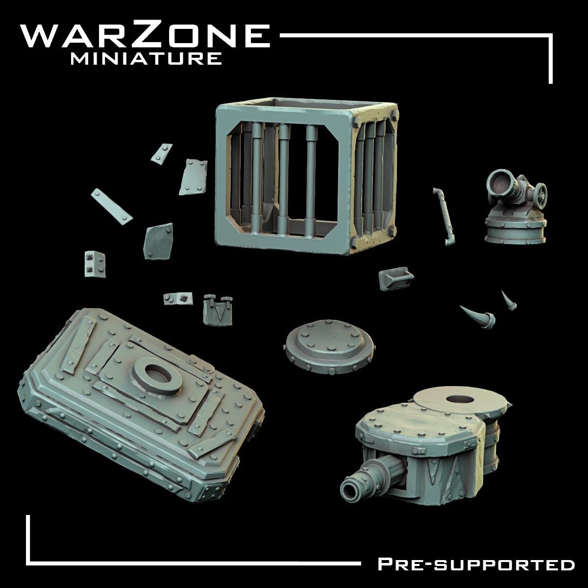 Orkaz Vehicle Wagon, Grimdark Orkish Menace Sculpted by WarZone Miniature, Scaled for Sci-Fi Miniature Wargames