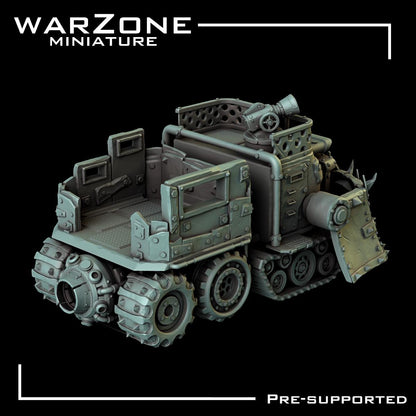 Orkaz Vehicle Wagon, Grimdark Orkish Menace Sculpted by WarZone Miniature, Scaled for Sci-Fi Miniature Wargames