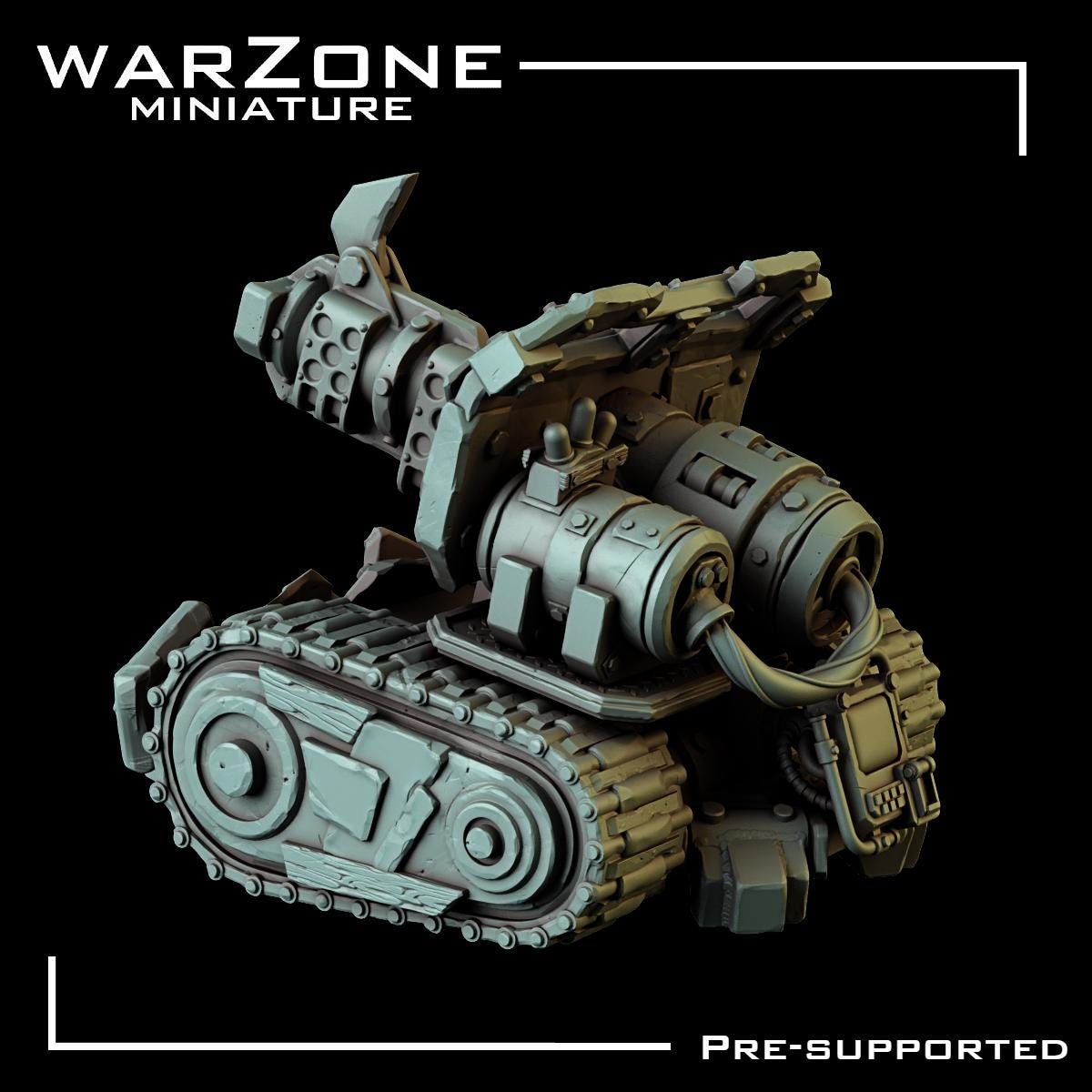 Orkaz vehicle / Gitz Cannon, Grimdark Orkish Menace Sculpted by WarZone Miniature, Scaled for Sci-Fi Miniature Wargames