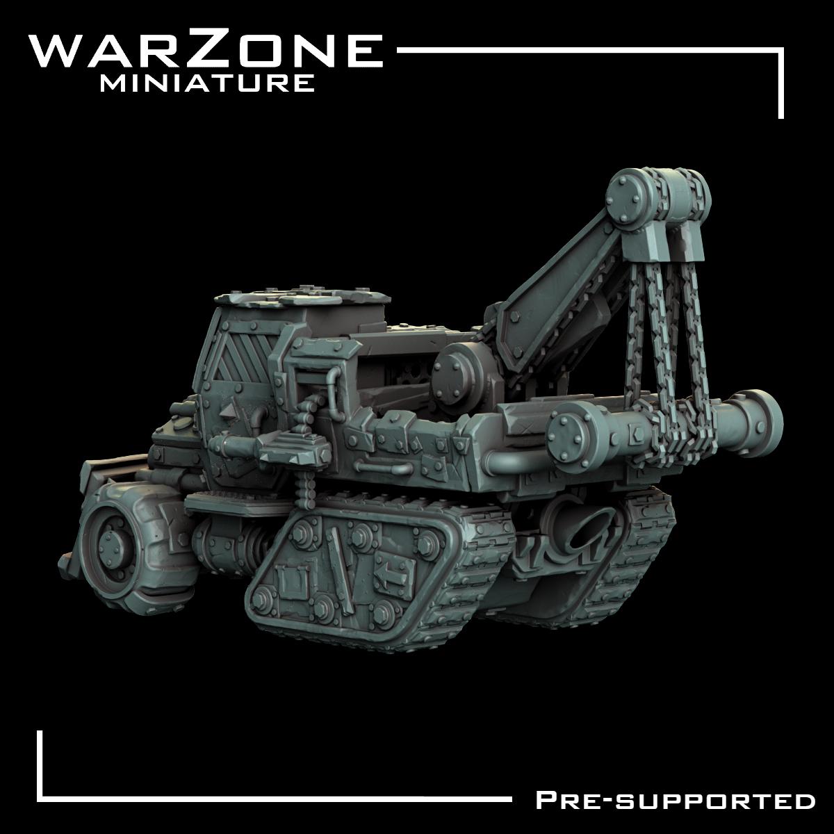 Orkaz Transport Truck Vehicle / Da Wrecka Wagon, Grimdark Orkish Menace Sculpted by WarZone Miniature, Scaled for Sci-Fi Miniature Wargames