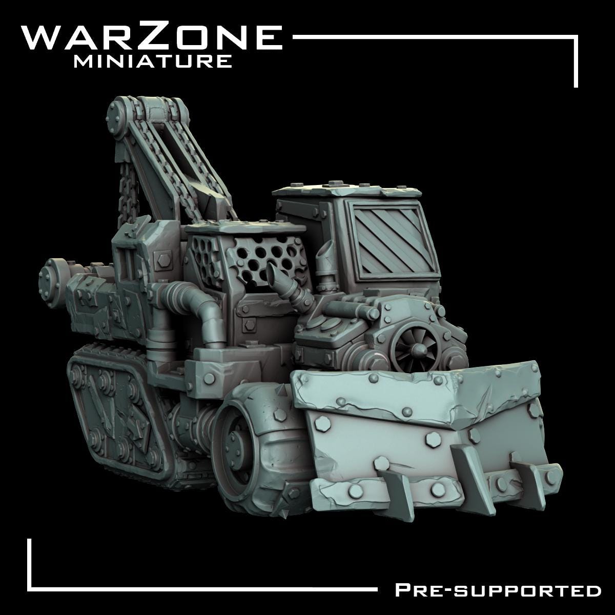 Orkaz Transport Truck Vehicle / Da Wrecka Wagon, Grimdark Orkish Menace Sculpted by WarZone Miniature, Scaled for Sci-Fi Miniature Wargames