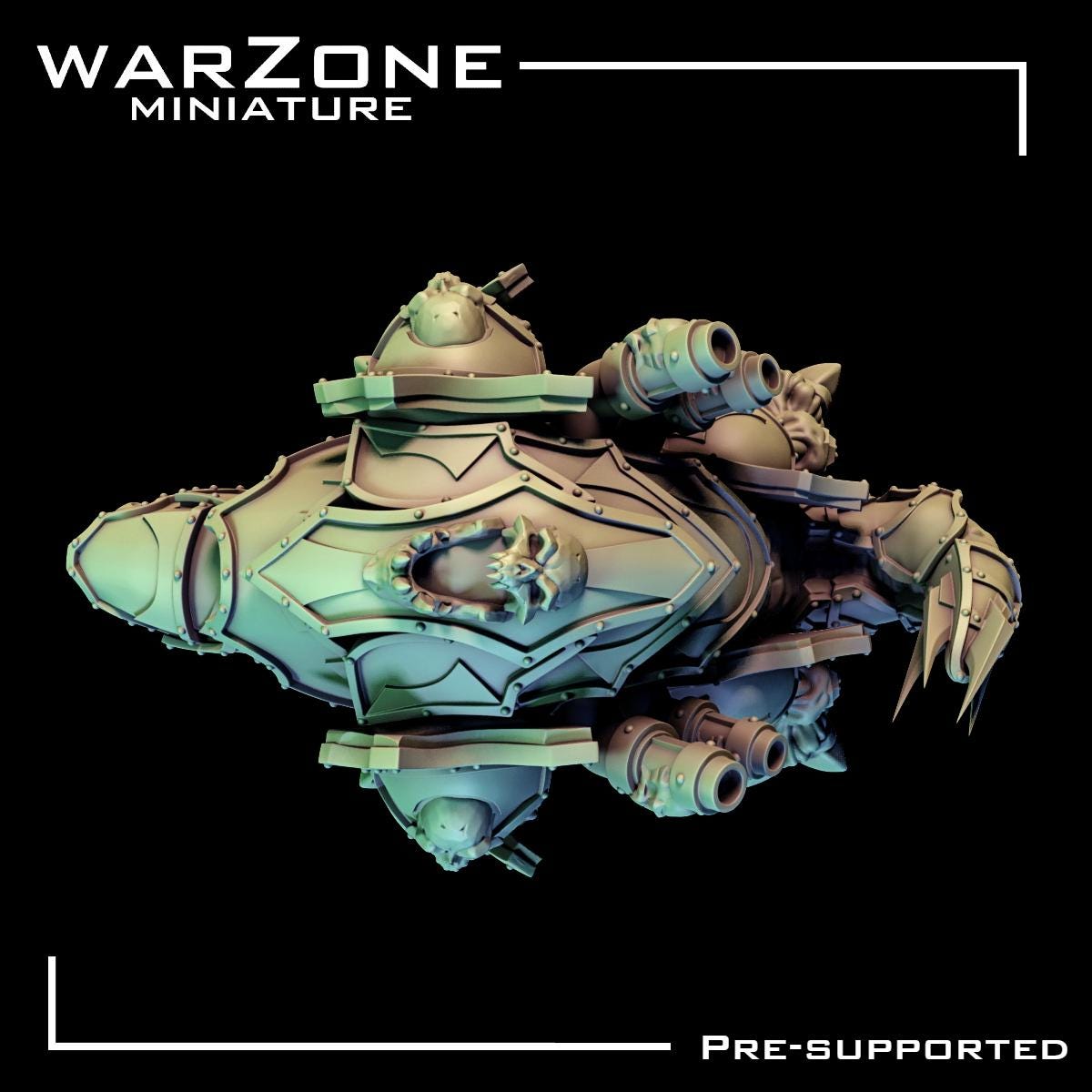 Daemon / Infernal Exocrusher, Heretic Daemon Tank Sculpted by WarZone Miniature, Scaled for Sci-Fi Miniature Wargames