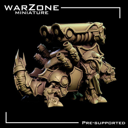Daemon / Infernal Exocrusher, Heretic Daemon Tank Sculpted by WarZone Miniature, Scaled for Sci-Fi Miniature Wargames