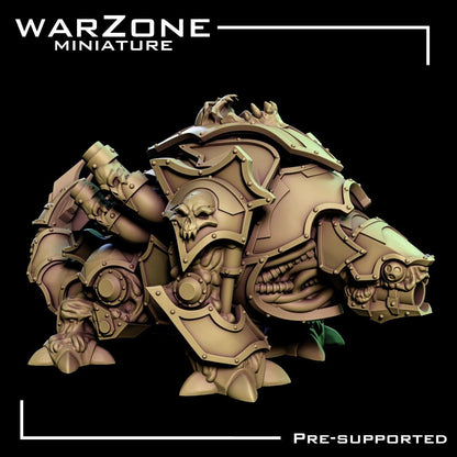 Daemon / Infernal Exocrusher, Heretic Daemon Tank Sculpted by WarZone Miniature, Scaled for Sci-Fi Miniature Wargames