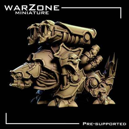 Daemon / Infernal Exocrusher, Heretic Daemon Tank Sculpted by WarZone Miniature, Scaled for Sci-Fi Miniature Wargames