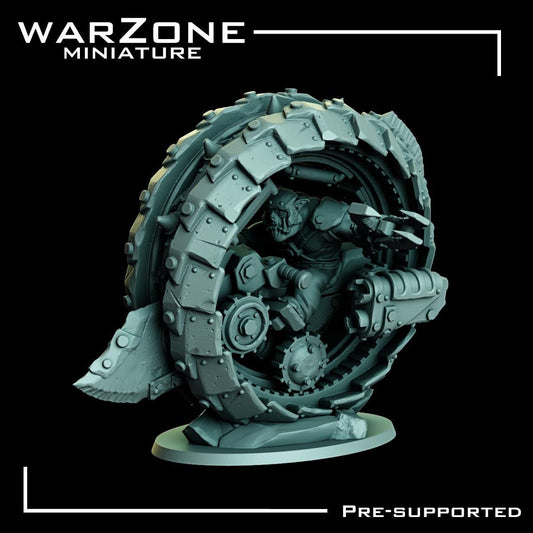 Orkaz vehicle / Orc Scraproller, Grimdark Orkish Menace Sculpted by WarZone Miniature, Scaled for Sci-Fi Miniature Wargames